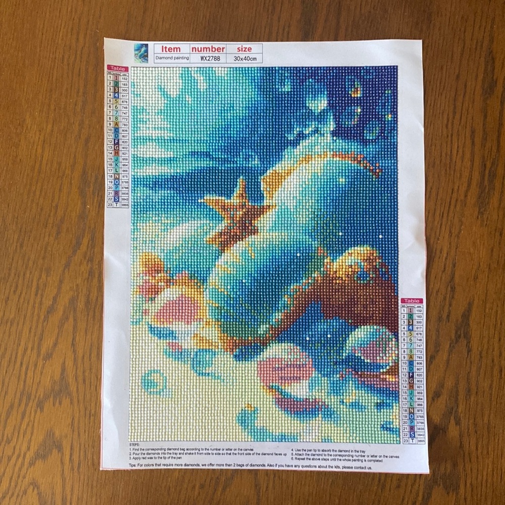 Seashells In The Ocean Diamond Dot Art Picture Painting